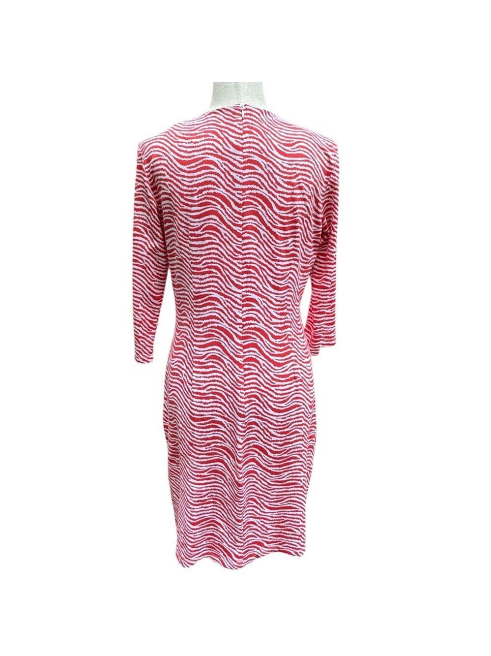 J. McLaughlin Coral Zebra Print Sheath Dress Size M Coastal Chic Resort Party St - Picture 4 of 8